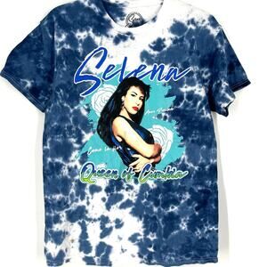 Selena Queen Of Cumbia Portrait Tie Dye T-Shirt Blue Size XL NWOT